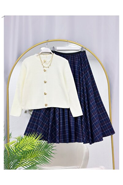 YEDİLALE Patterned Flared Skirt Knitted Cardigan Dual Set [Std Size 38\44]