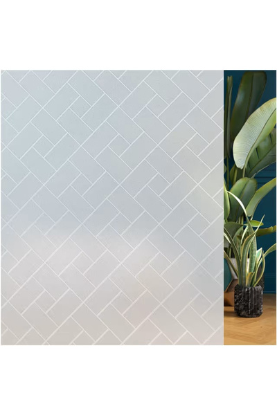 OEM Self-adhesive blurred window privacy film, UV blocking 60x1000 cm, geomet...