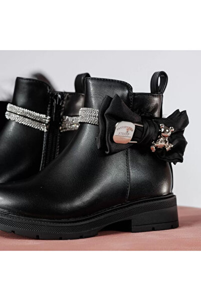 Zaira Black girls' boots made of eco- Leather Ela #20262 - 33