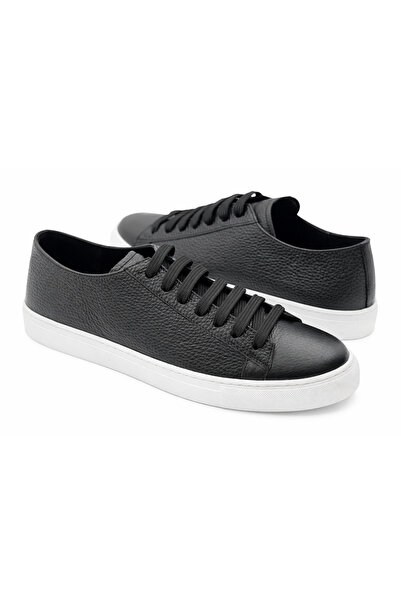 the corleone Hakiki Deri Kauçuk Taban Siyah Bağcıklı Ayakkabı Erkek Sneaker M...
