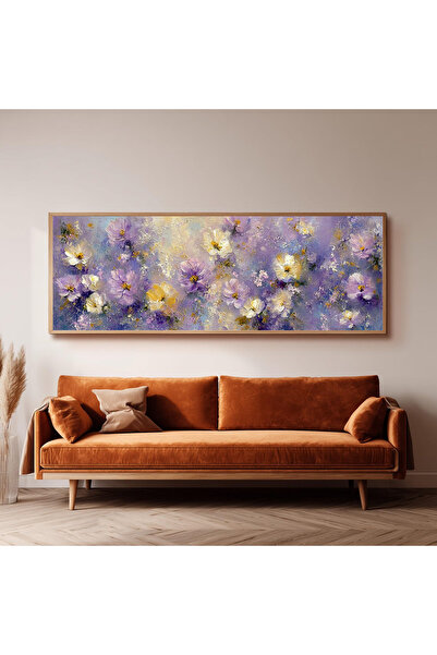 Dekorsiahome Ahşap Çerçeveli Panoramik Oturma Odası Salon Tablosu UZ0272