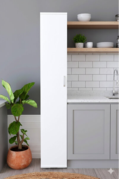 KZY Mobilya 6 Raflı Tek Kapaklı Çok Amaçlı Dolap,Mutfak Dolabı,Erzak Dolabı