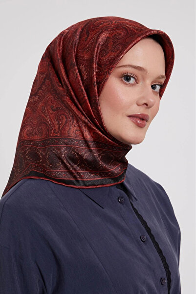 Levidor Crystal Scarf Ethnic Pattern Burgundy