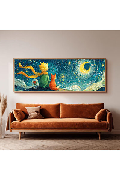 Dekorsiahome Ahşap Çerçeveli Panoramik Oturma Odası Salon Tablosu UZ0346