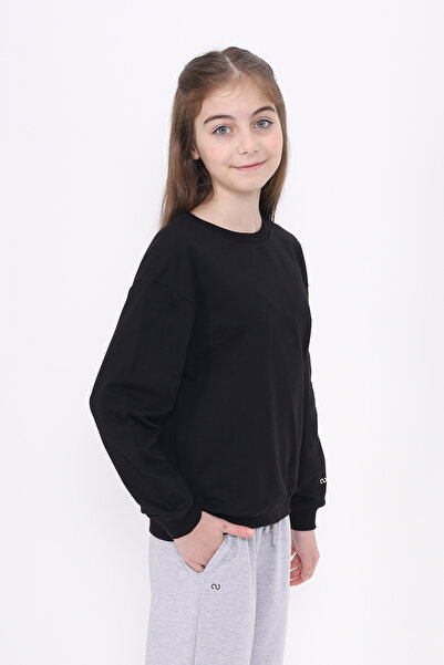 Toontoy Girls' Relax Fit Crew Neck Printed Sweatshirt - 2 Thread