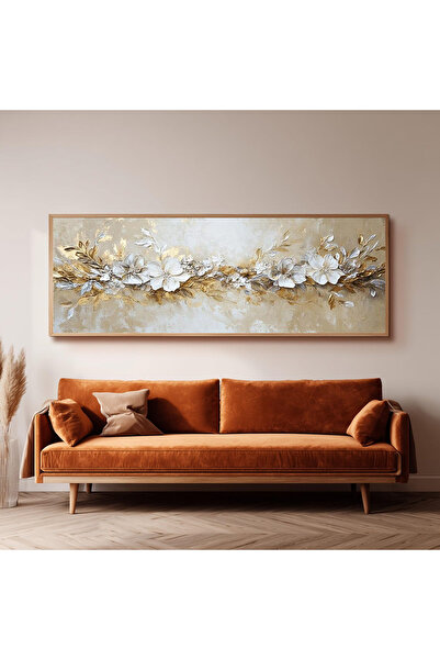 Dekorsiahome Ahşap Çerçeveli Panoramik Oturma Odası Salon Tablosu UZ0201