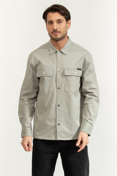 Calvin Klein LS Utility Relaxed Overshirt Erkek Gömlek