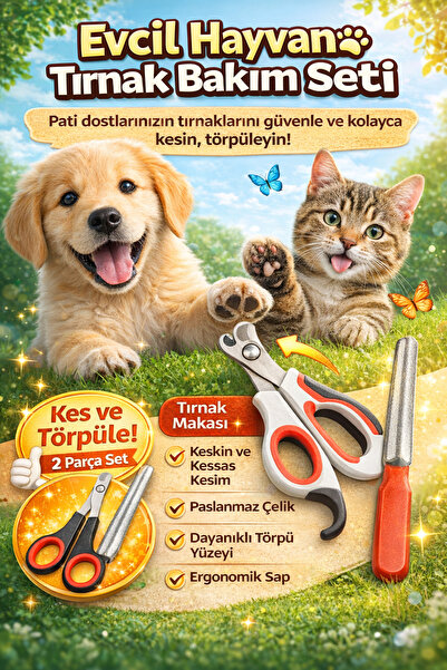 Evcil Hayvan Tırnak Makası Ve Törpü Seti. Evcil Hayvan Tırnak Bakım Seti – Güvenli ve Pratik Bakım