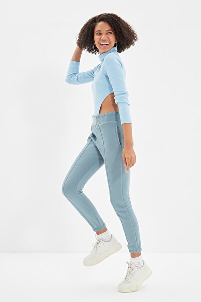 Trendyol Generic Trendyol, High-waisted sports pants, Blue, L