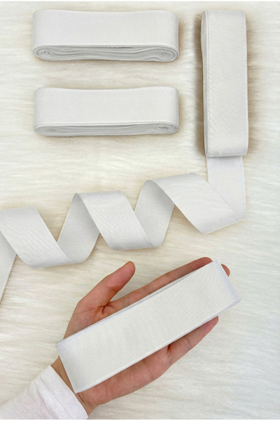 ZEYMERADE Panglică Grosgrain Albă 4 Cm 10 Mt, Bohça Ceaiun Nuntă Logodnă Zi d...