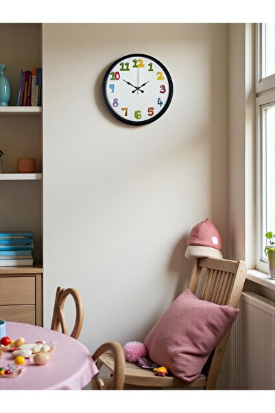 Leyaton 36 cm Black Children's Room Wall Clock Lwlhm-Ytrs345