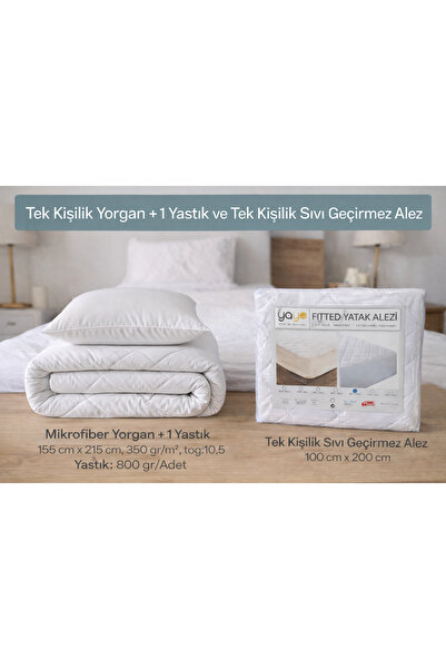 home&lands Single Duvet + 1 Piece 800 Gr Pillow + Single Mattress Pad