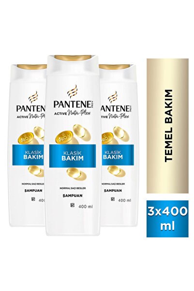 Pantene Pro-V Klasik Bakım Şampuan 400ml Normal ve Karma Saçlar için 3 Adet