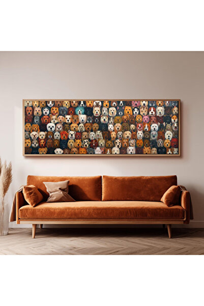 Dekorsiahome Ahşap Çerçeveli Panoramik Oturma Odası Salon Tablosu UZ0239