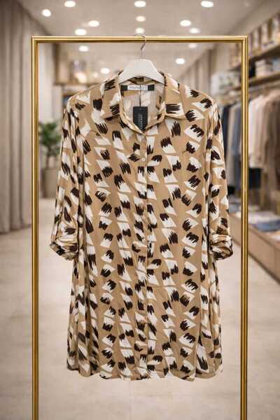 MODA Battal Tunic, Viscose Tunic, Patterned Viscose Tunic