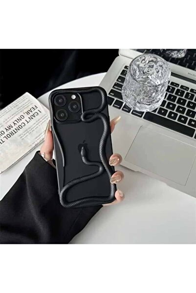 FİŞNEİLETİŞİM İPHONE 14 PROMAX UYUMLU YILAN DESENLİ TELEFON KILIFI (ORTASI BOŞ )