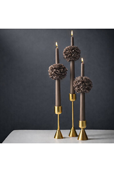 Candle Vanilya Kokulu Şamdan Mum3 Adet Şakayıklı Şamdan Mumu (Şamdanlar Hariç)