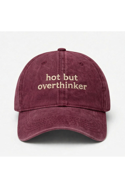 Tresore ''Hot but Overthinker'' Embroidered Washed Cap /''Hot but Overthinker...