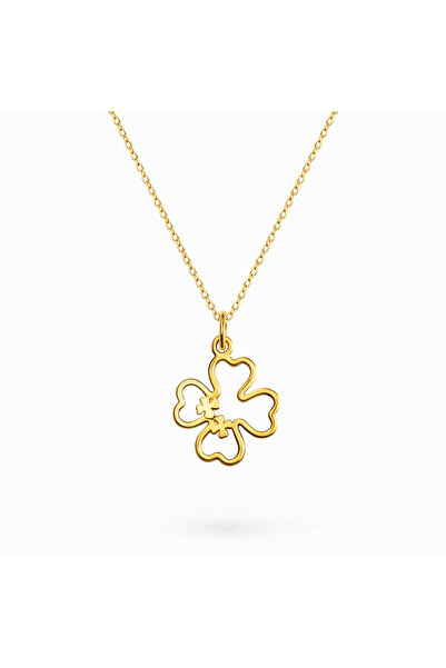 HANNY Chain with clover pendant – 925 silver plated with 24k gold