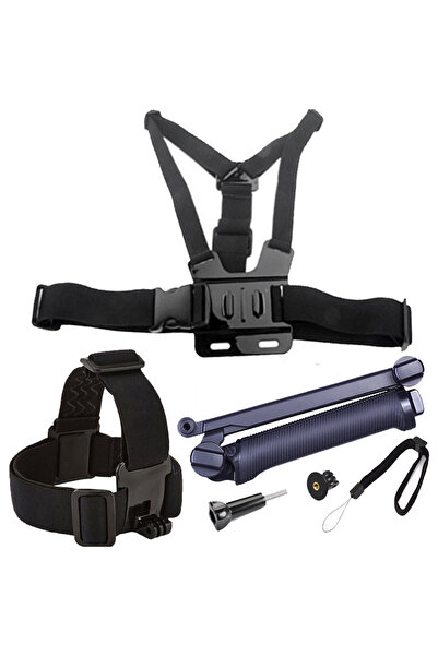 Gplus GP238X Gopro Sj-cam Eken Aksiyon Kamera Uyumlu Katlanır Monopod Kafa Ba...