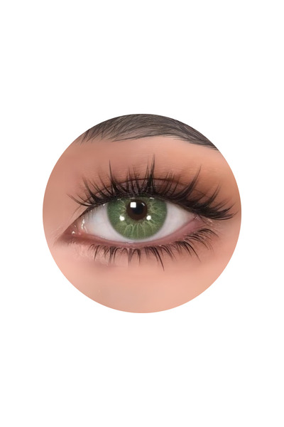 OEM Lentile de contact colorate verzi, endorfine, 365 de purtări, cosmetice, fără dioptrii, cu husă