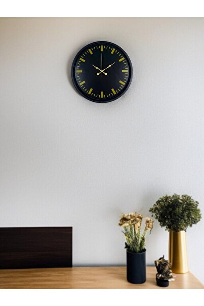 Lunaev ساعة حائط سوداء أنيقة مقاس 36 سم