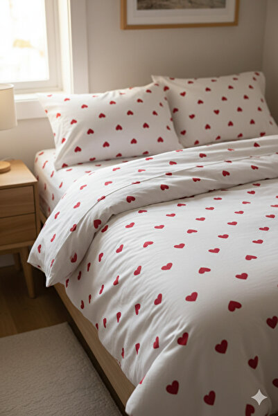 MORRİVAL Premium Double Size King Size 100% Natural Cotton Bedding Set with Z...