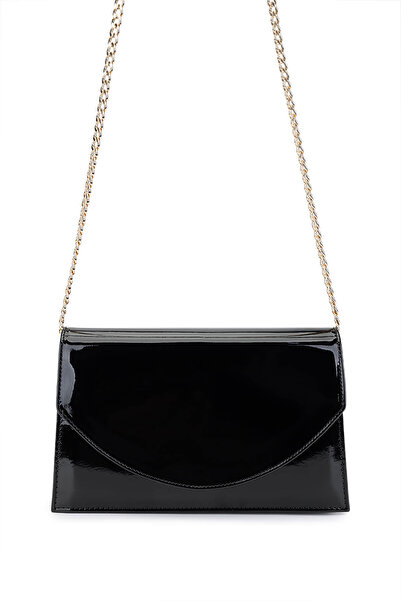 Tamer Tanca Women's Faux Leather Black Patent Leather Handbag