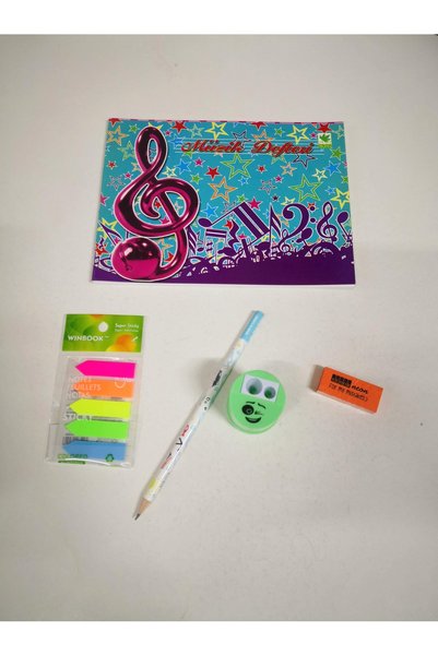 ÇINAR DEFTER Küçük Müzik Defteri 40 yaprak, Renkli İndeks Ayraç, Kurşun Kalem...