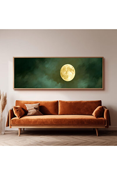 Dekorsiahome Ahşap Çerçeveli Panoramik Oturma Odası Salon Tablosu UZ0252