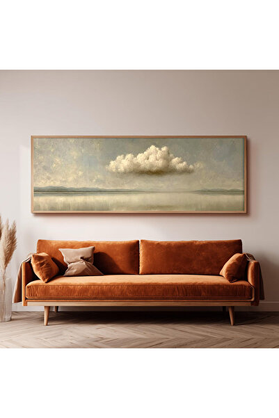 Dekorsiahome Ahşap Çerçeveli Panoramik Oturma Odası Salon Tablosu UZ0254