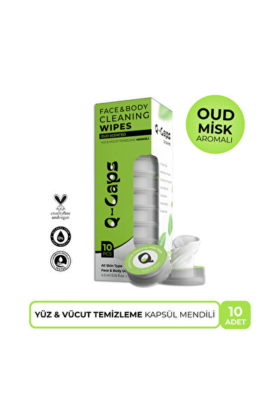 Q-caps YÜZ & VÜCUT TEMİZLEME KAPSÜL MENDİLİ - Oud Musk Aromalı