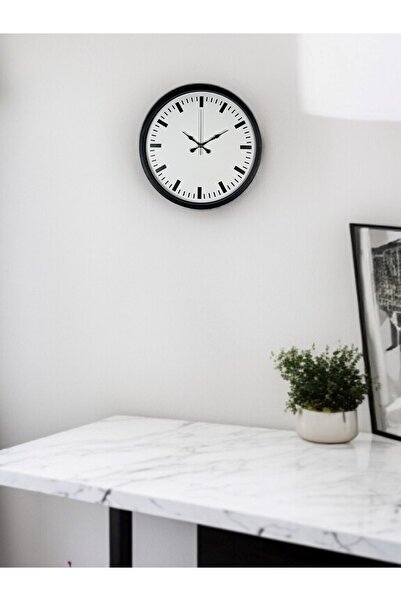 Leyaton ساعة حائط سوداء عادية مقاس 36 سم LWLHM-YTRS345