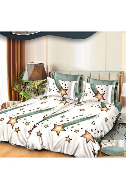 Casa de Vis Double bed linen set, satin cotton, 220 x 240 cm, 7 pieces, multi...