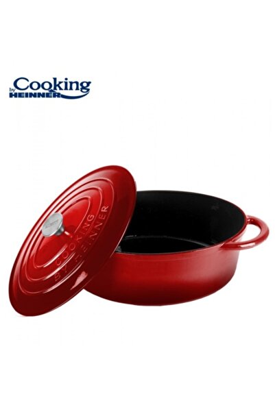 Heinner Oval pot with lid Cooking by Red Line, enameled cast iron, 33.5 x 26 ...