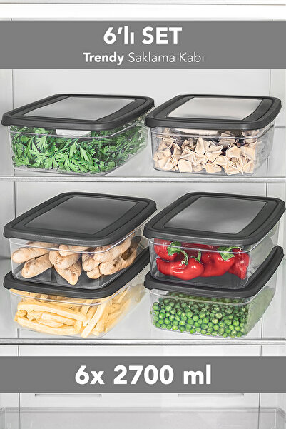 Meleni Home Organizator la modă pentru frigider, pachet de 6 - Recipient de d...