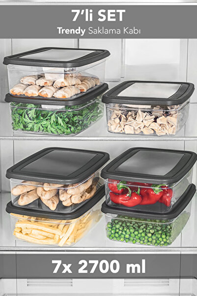 Meleni Home Organizator la modă pentru frigider, pachet de 7 - Recipient de d...