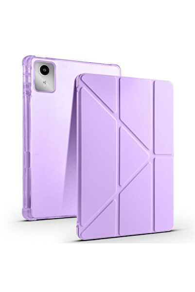 Nezih Case Lenovo M11 TB-330FU Uyumlu Trifolding Kalem Bölmeli Arkası Yumuşak...
