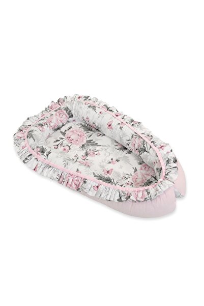 Other Pătură premium pentru bebeluși, model cocon, cu volane - Bujori romantici