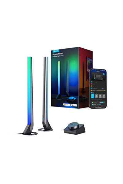 Govee Set de 2 lămpi LED inteligente pentru gaming RGBIC H6047, 24W, Wi-Fi, B...