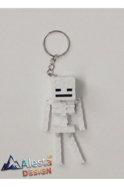 Alesta EP Design Minecraft İskelet Temalı 3D Anahtarlık