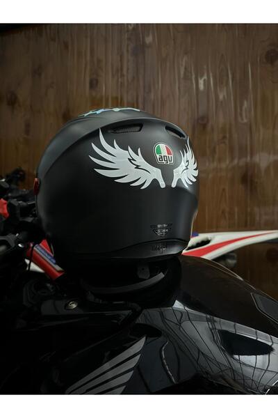 Motobros Motosiklet melek kanadı sticker angel kask stickerı