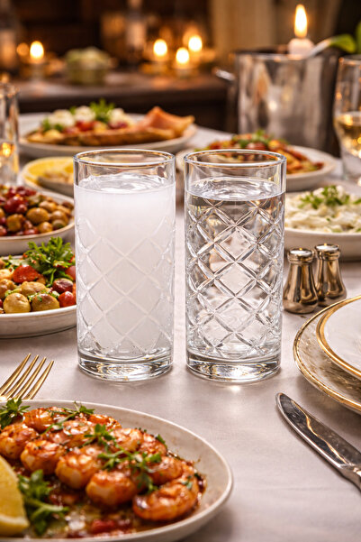 MADAME LUDA Premium Patterned Rakı Glasses-Set/ 6 Pieces 250 Ml.