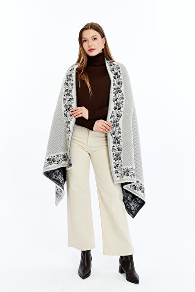 panşalço Special Beard Yarn Cashmere Textured Battal Knitwear Shoulder Shawl,...