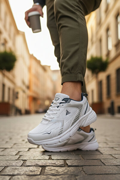 enoch Enoch Erkek Yüksek TabanBağcıklı Beyaz Tabanlı Büyük Numara Spor Ayakka...