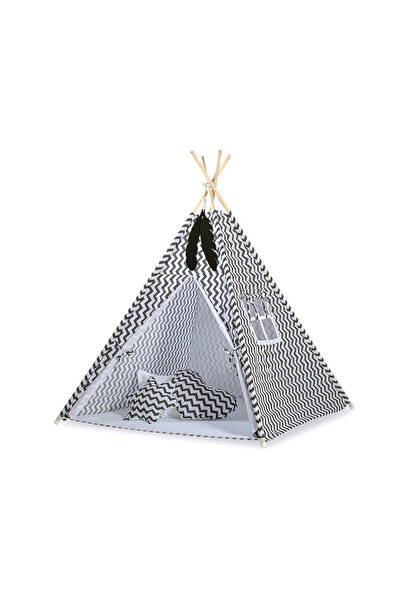 Other Cort tipi pentru copii + pandantive cu pene - negru Chevron