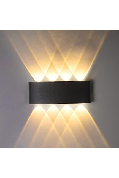 trandafi led 8W LED wall light indoor/outdoor, warm light, IP65, black