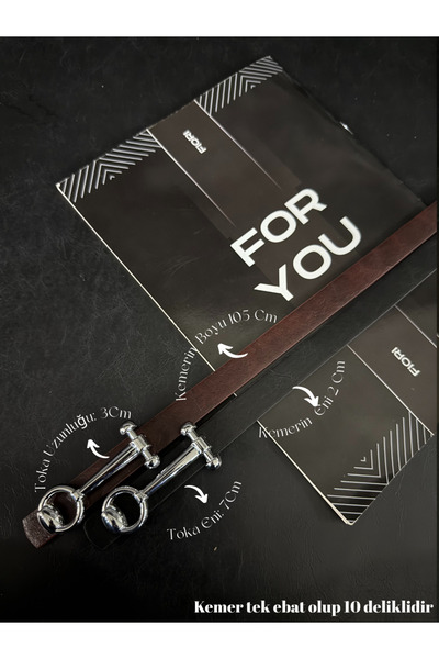 Fiori حزام نسائي رفيع بتصميم 2'li Design مع مشبك طويل، حزام للسترة، حزام للقم...