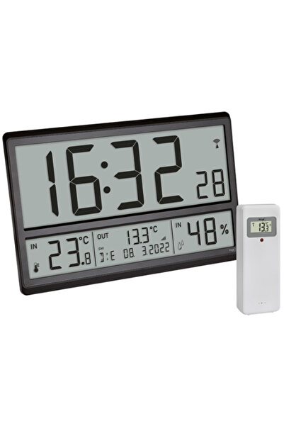 TFA 60.4523.01 Dijital XL Duvar Saati İç-Dış Sıcaklık, Nem ve Tarih Göstergeli