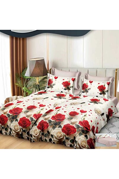 Casa de Vis Double bed linen set, satin cotton, 220 x 240 cm, 7 pieces, multi...